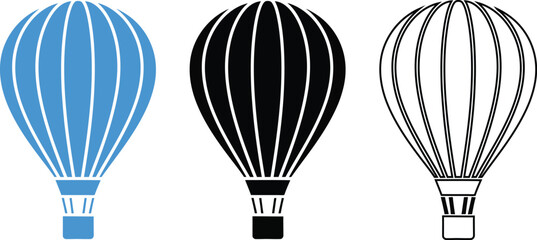 Silhouette of colorful hot air balloons for travel and adventure © Rajon