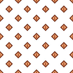 Obraz premium Pattern featuring brown beverage bottles within diamond shapes on a white background