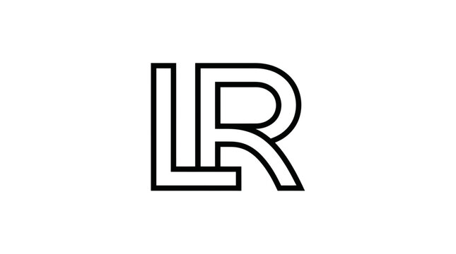 Modern LR Letter Logo Design, Minimalist Abstract Geometric Alphabet Symbol