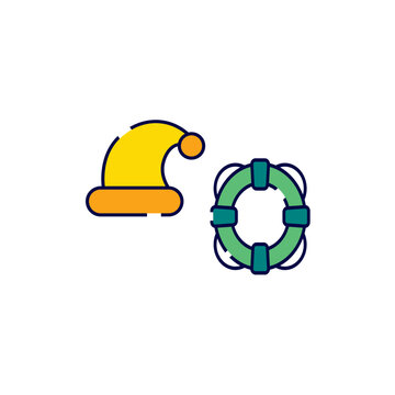 Christmas holiday travel safety protection icon vector template