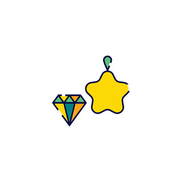 Luxury diamond christmas star ornament icon vector template