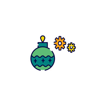 Christmas bauble decoration optimization icon vector template