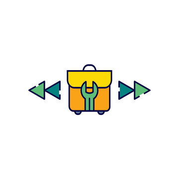 Business briefcase document paperclip icon vector template