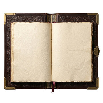 Antique Leather Bound Open Blank Book