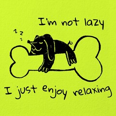 Obraz premium Funny lazy quote post template