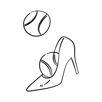 tennis ball and stiletto