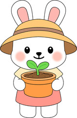 화분 들고 있는 토끼 © jinnyjunie