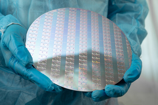 Silicon wafer for manufacturing semiconductor of integrated circuit.