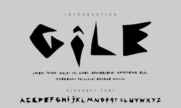 Gile Tribal Alphabet Font Unique Sharp Decorative Typography Vector.