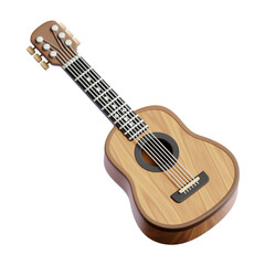 Fototapeta premium Acoustic Guitar 3D Illustration Isolated on White Background