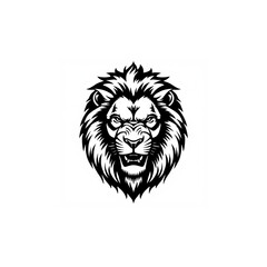 Obraz premium Lion Head Vector Illustration with Bold Wild Animal Face Design for Tattoo Mascot and Logo Use