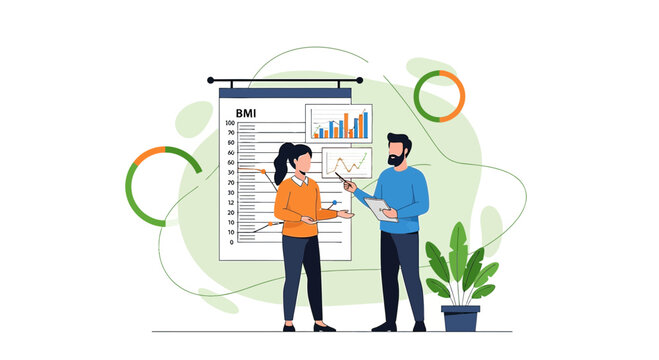 Business Meeting: Analyzing Health Data with BMI Chart and Graphs