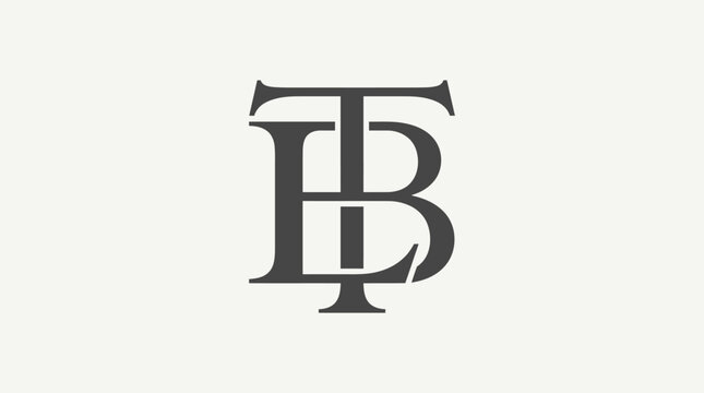 Classic TB monogram initial letters serif logo design.
