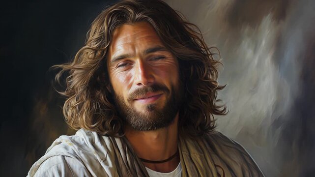 Smiling Jesus Christ looking at camera