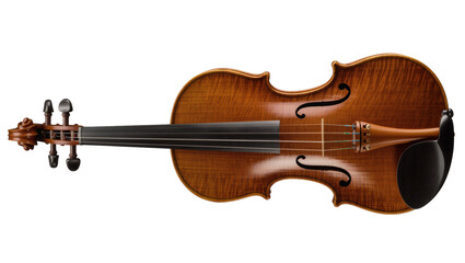 Fototapeta premium Wooden violin with dark fingerboard and tuning pegs