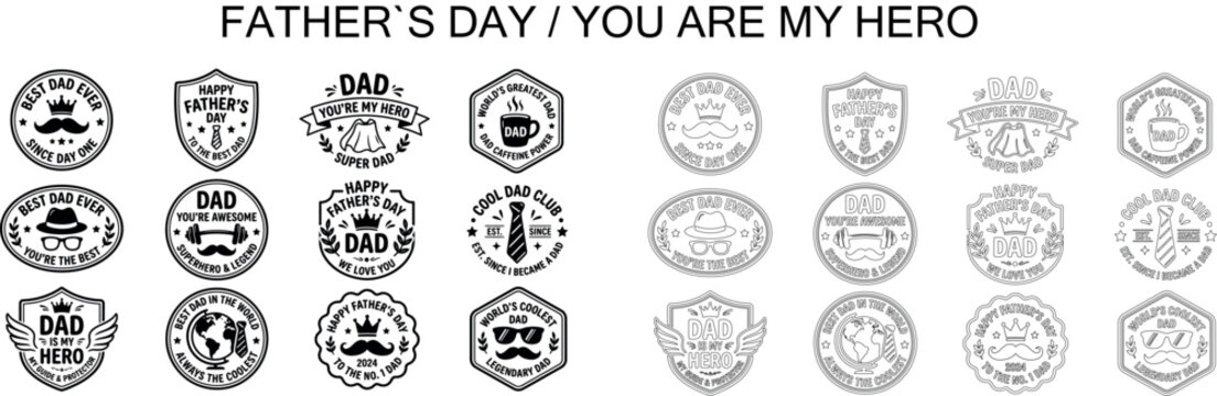 Father's day hero badge designs