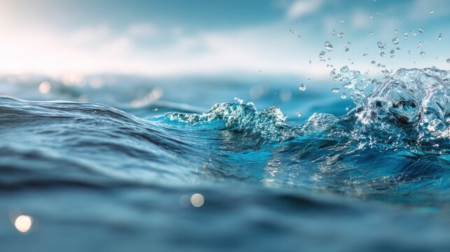 Ocean wave breaking water surface