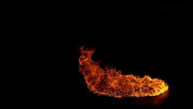 Fire Flame Isolated on Black Background