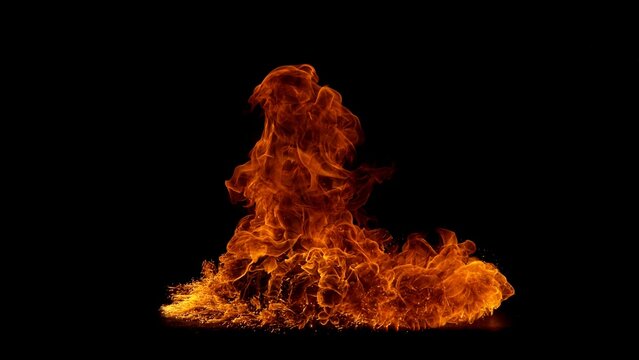Fire Flame Isolated on Black Background