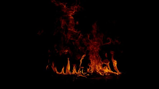 Fire Flame Isolated on Black Background
