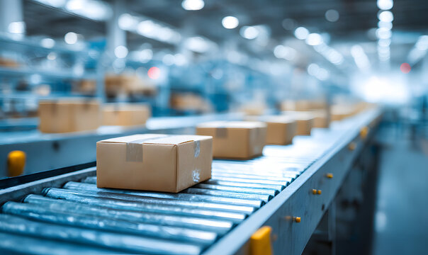 conveyor with boxes