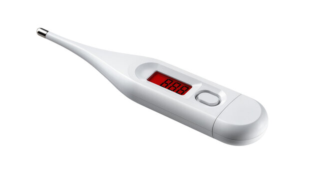 White digital thermometer with red LED display showing 888