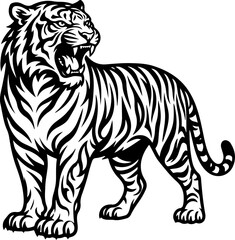 Fototapeta premium Tiger silhouette vector illustration