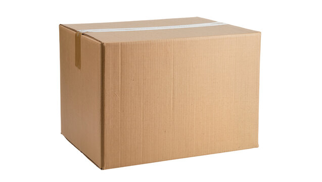 Cardboard shipping box with tape closure