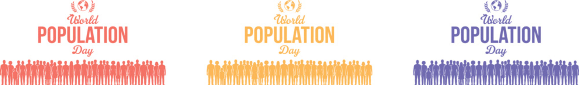 World Population Day awareness logos and icons set