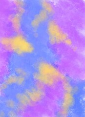 Fototapeta premium Abstract vibrant purple and blue watercolor texture background with yellow highlights
