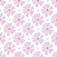 Fototapeta premium Seamless Pink Floral Pattern Background with Flowers and Leaves for Wallpaper and Textile Design