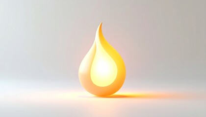 Fototapeta premium Abstract 3D rendering of a flame-like shape, soft lighting