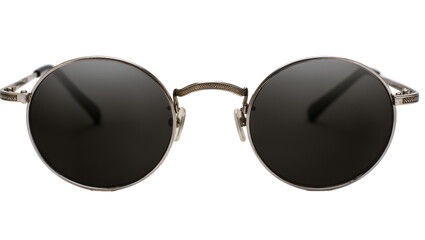 Round metal frame sunglasses with dark lenses and ornate temples © Emma