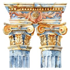 Naklejka premium A Greek architecture ornament letterbox mailbox pillar.