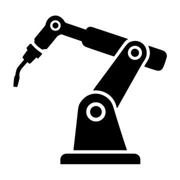 icon industrial robot arm vector illustration