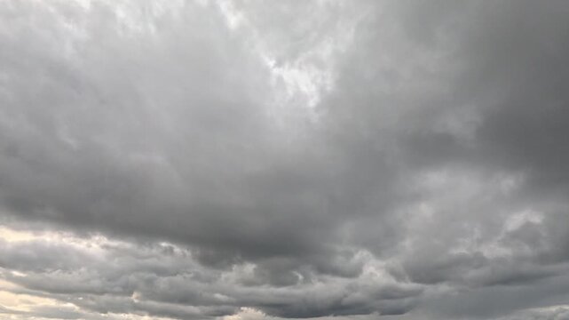 Clouds sky overcast time-lapse of thick gray storm clouds moving across the sky creating a moody dramatic atmosphere