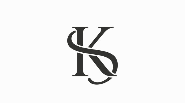 Elegant monogram letter KS logo design.
