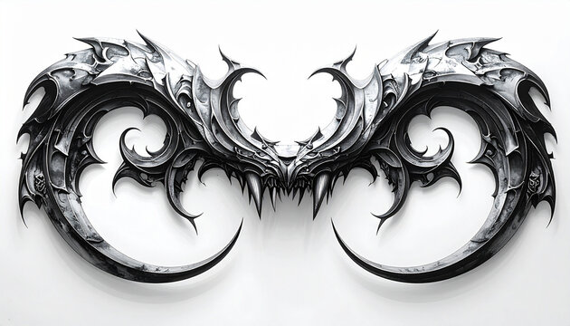 Ornate demon wings with sharp edges and dark metal