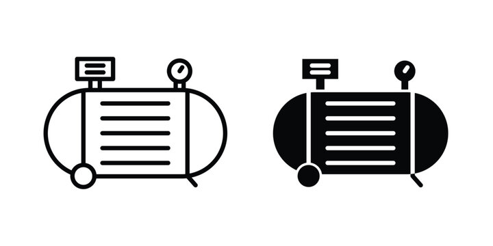 Compressor icon stroke and solid black editable vectors