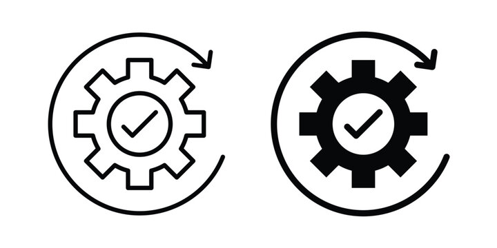 Continuous changes icon stroke and solid black editable vectors