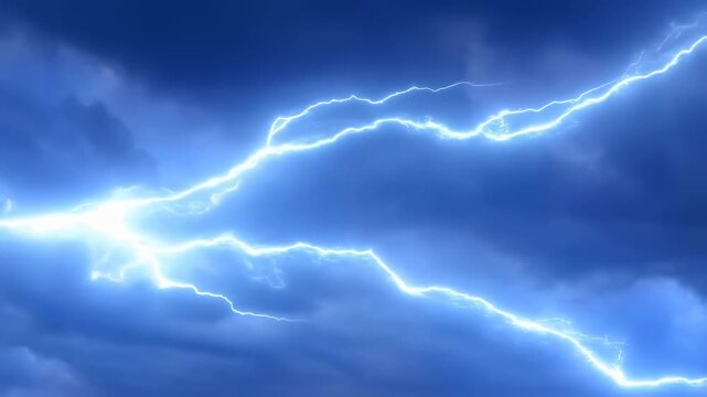 Dramatic lightning strikes illuminating a stormy sky. Captivating natural phenomenon showcasing the power of nature and atmospheric energy