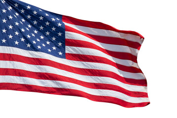 Obraz premium American flag waving on transparent background usa