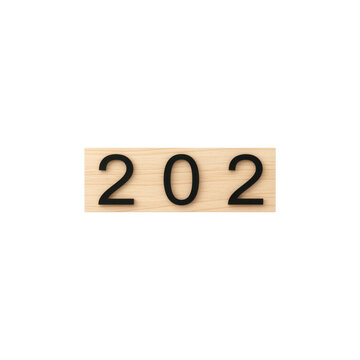 Number 202 on a Light Wooden Rectangular Plaque