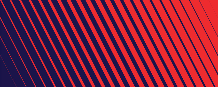 Dark blue and red diagonal stripe background with abstract geometric line pattern, modern gradient technology banner, minimal dynamic parallel lines design