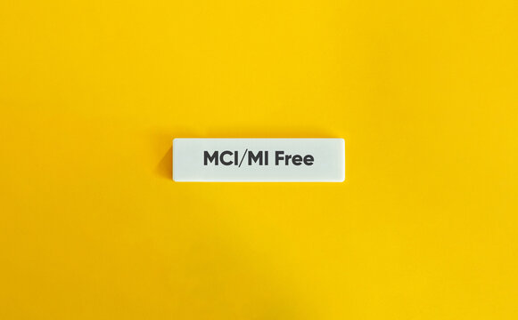 MCI/MI Free Text on a White Block Against a Bright Yellow Background