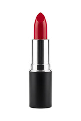 Obraz premium Red lipstick on transparent background cosmetic makeup