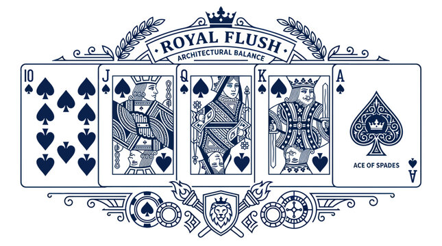 Royal Flush Poker Hand - Ace King Queen Jack Ten of Spades