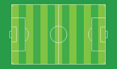 Soccer field with white lines on green grass background for sports and football related concepts and activities © Naim01
