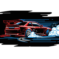 Naklejka premium Drifting Sports Car