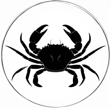 Silhouette of a Crab with Claws Raised